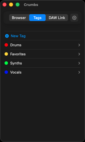 Tags Feature Interface